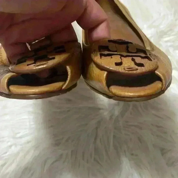 Tory Burch Brown Leather Sally Wedge Pumps Size 8M - Picture 9 of 13